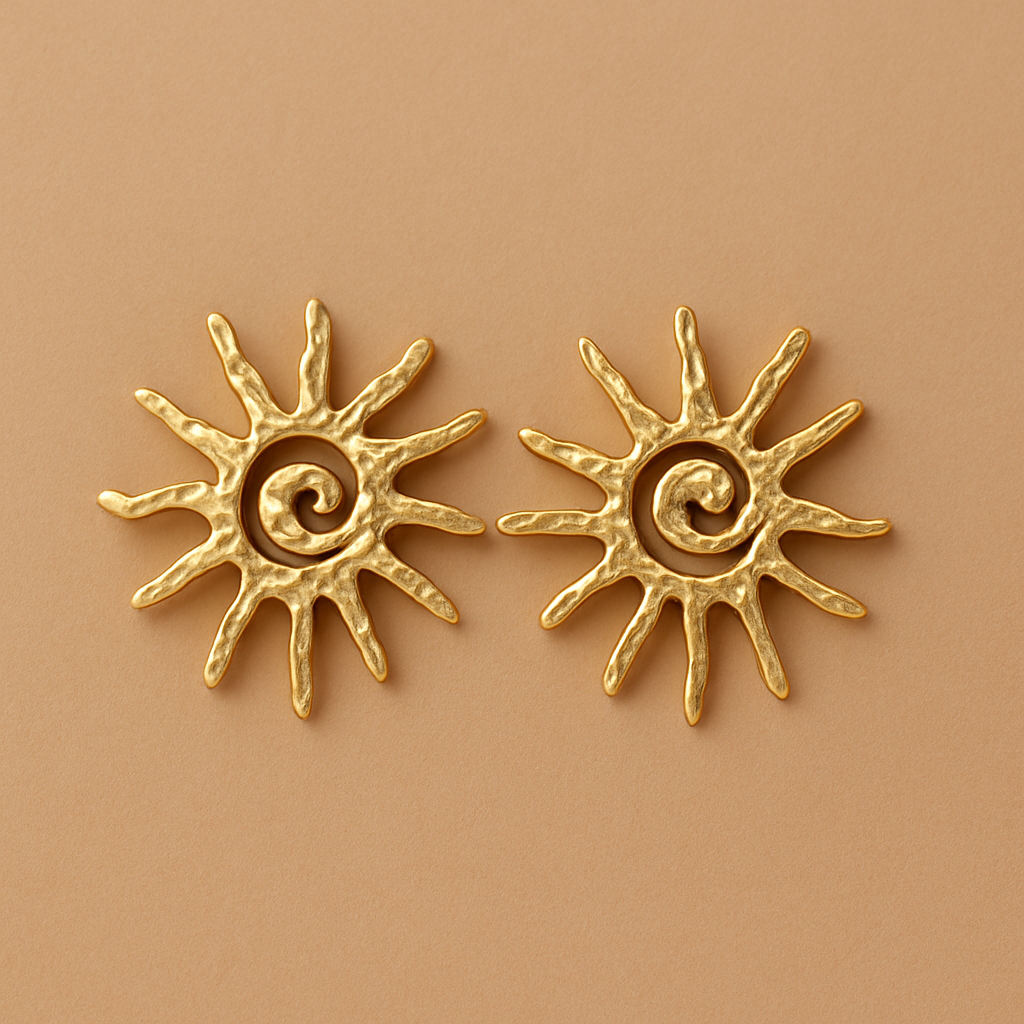 Golden Sun Statement Earrings