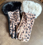 Luxe Leopard Faux Fur Gloves
