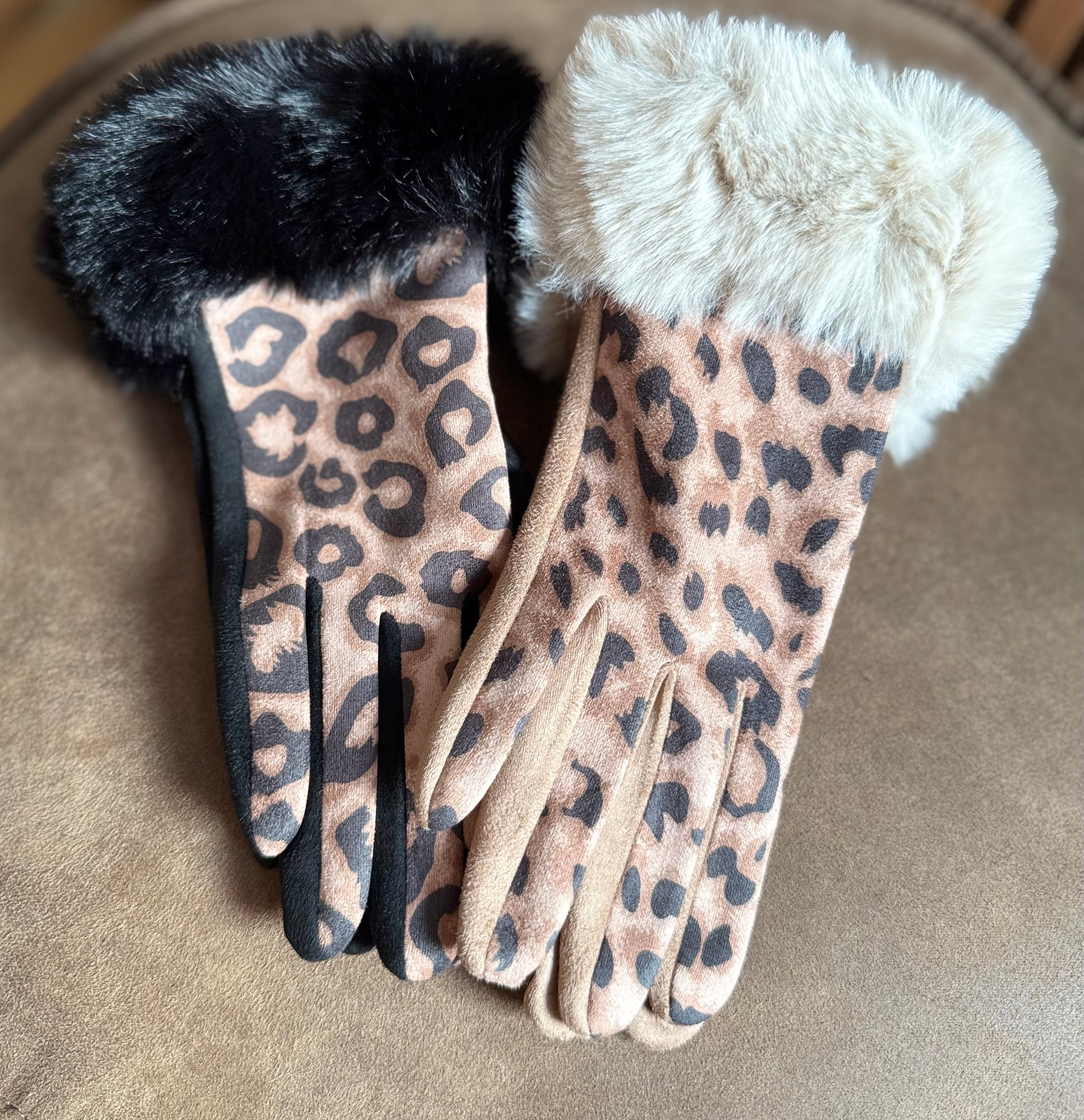 Luxe Leopard Faux Fur Gloves