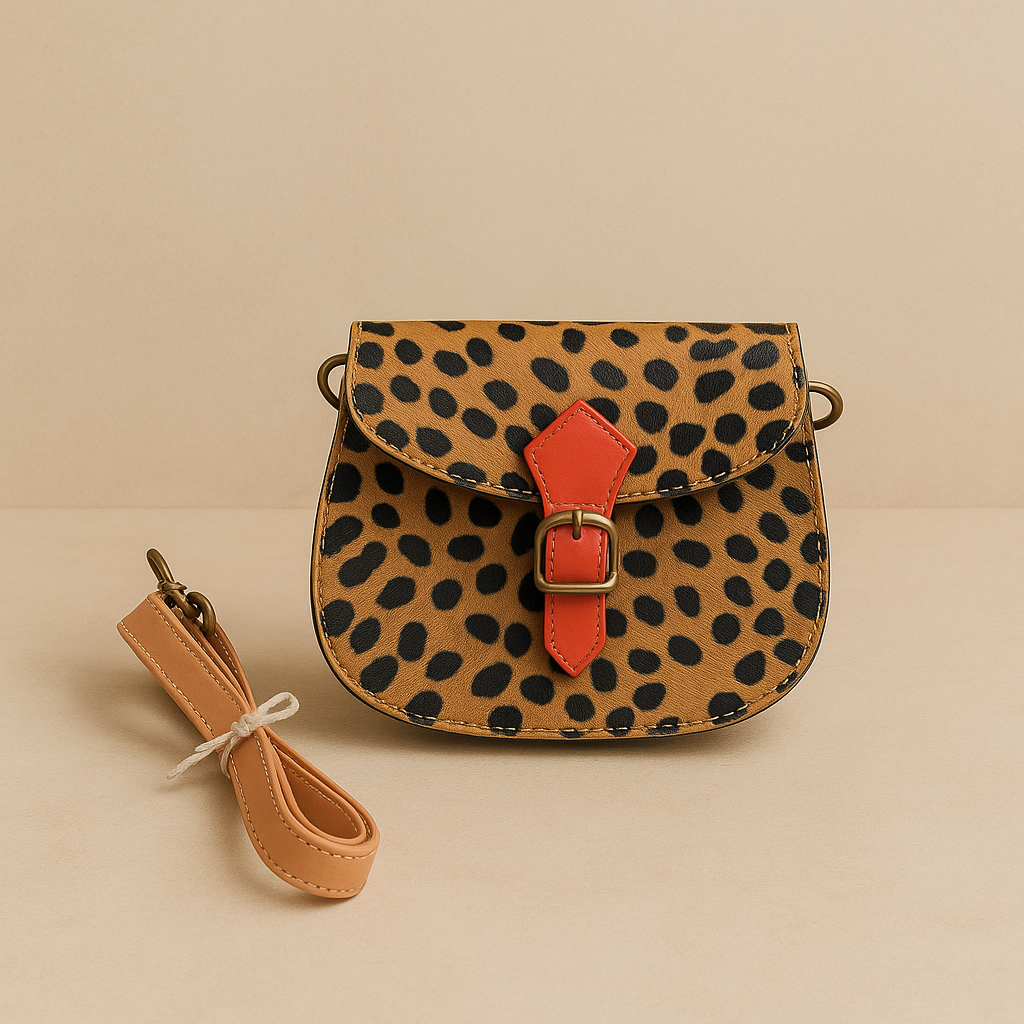 Leren dierenprint tas Liv