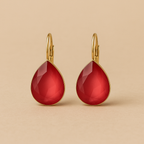 Emerald Teardrop Hoops