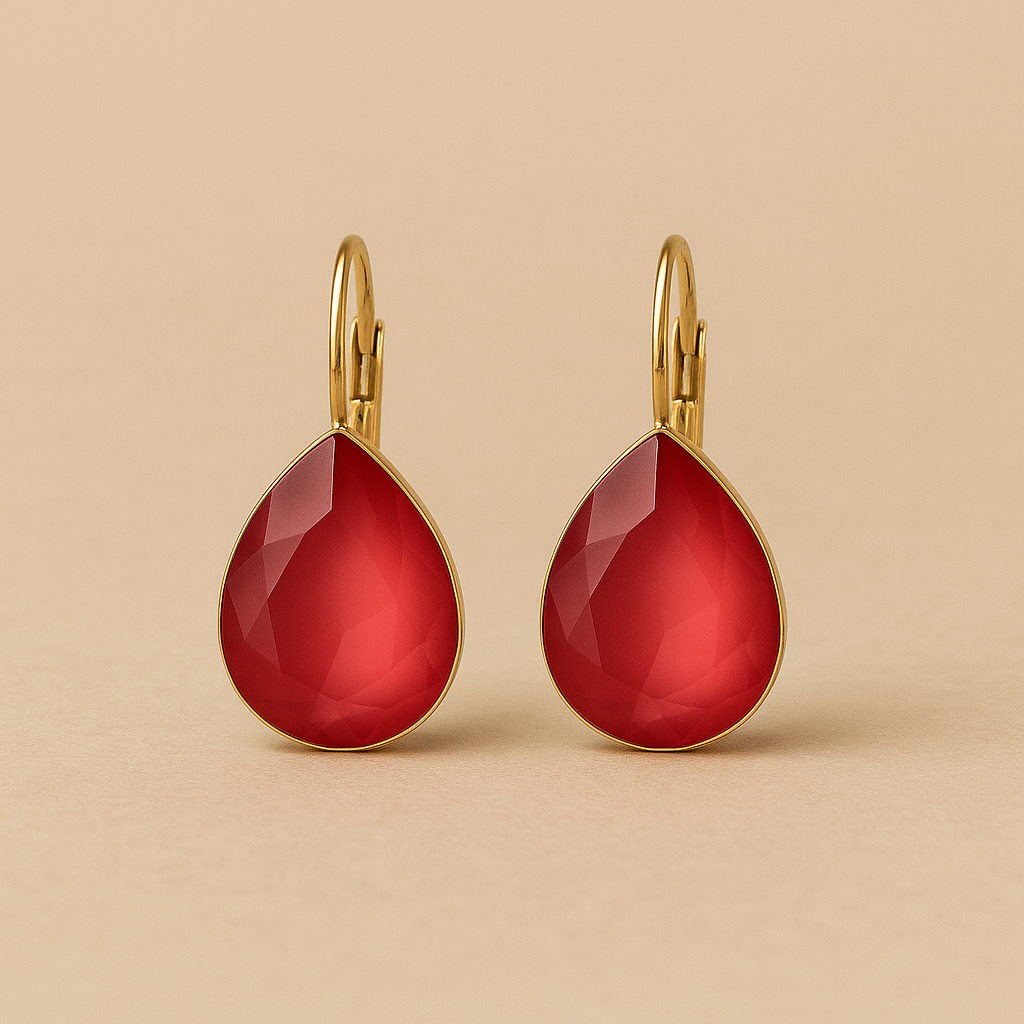 Emerald Teardrop Hoops