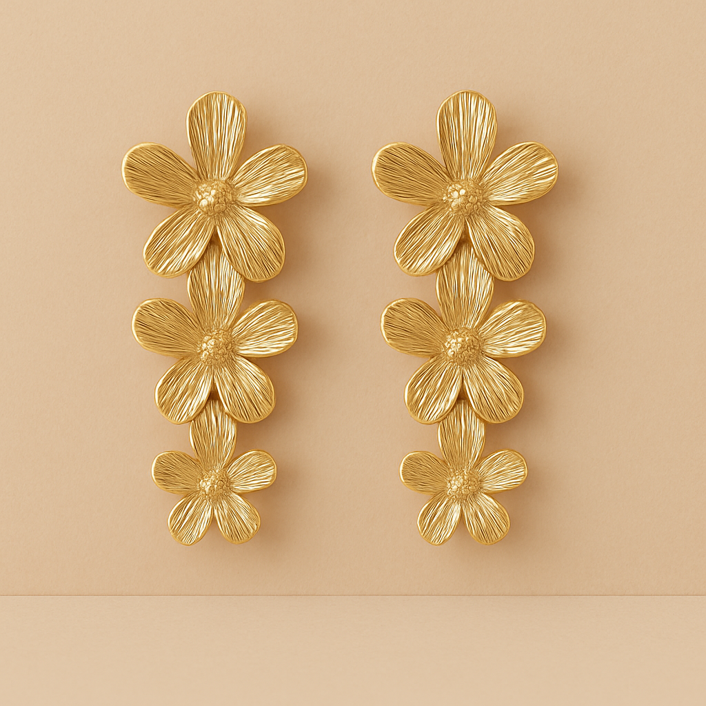 Golden Bloom Cascade Earrings