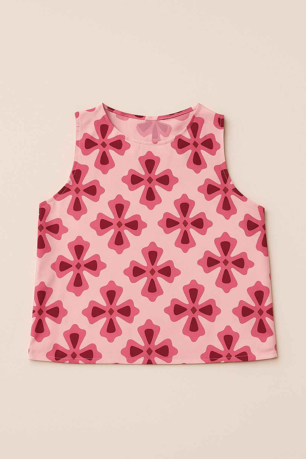 Flower Print Top Pink