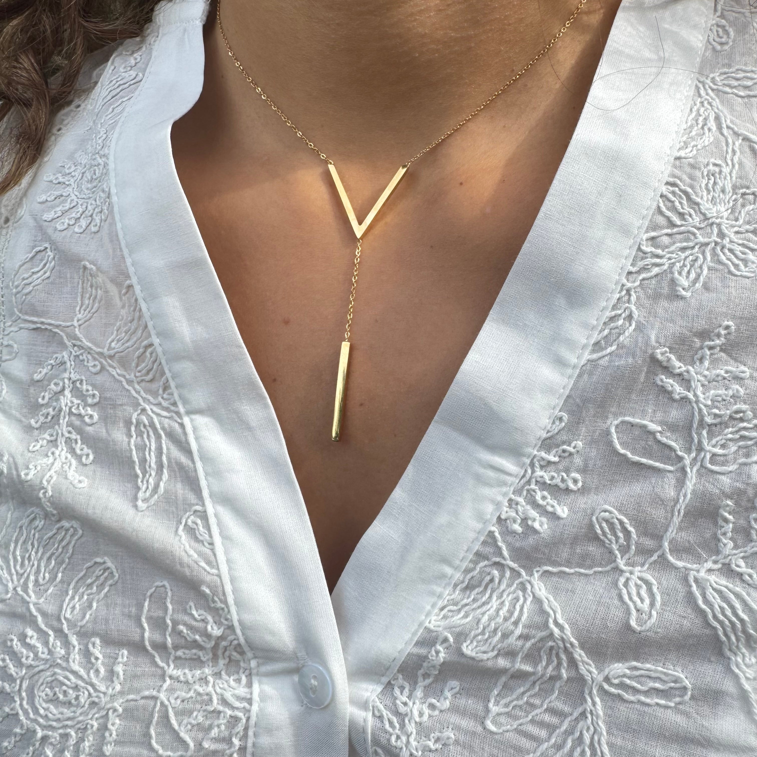 Necklace Golden V-Shape