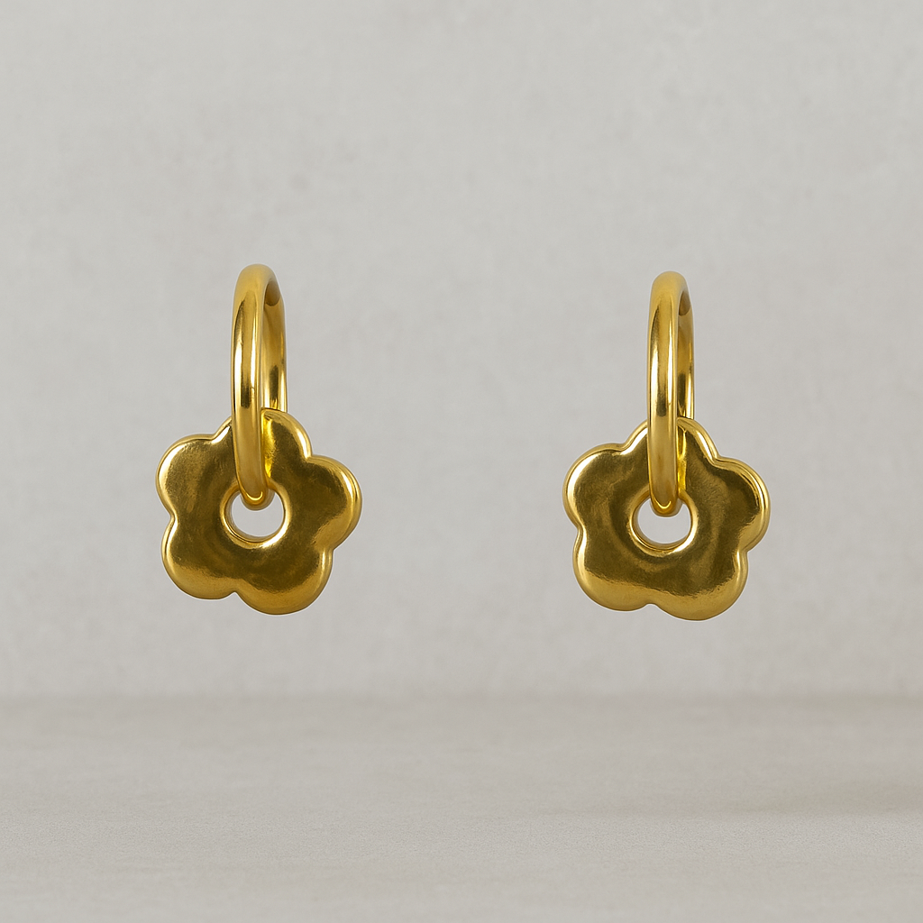 Oorbellen Golden Daisy Hoops