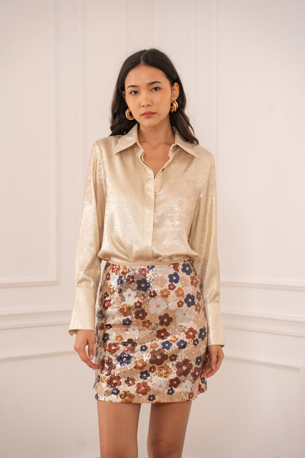 Paillettenrok Floral Sparkle