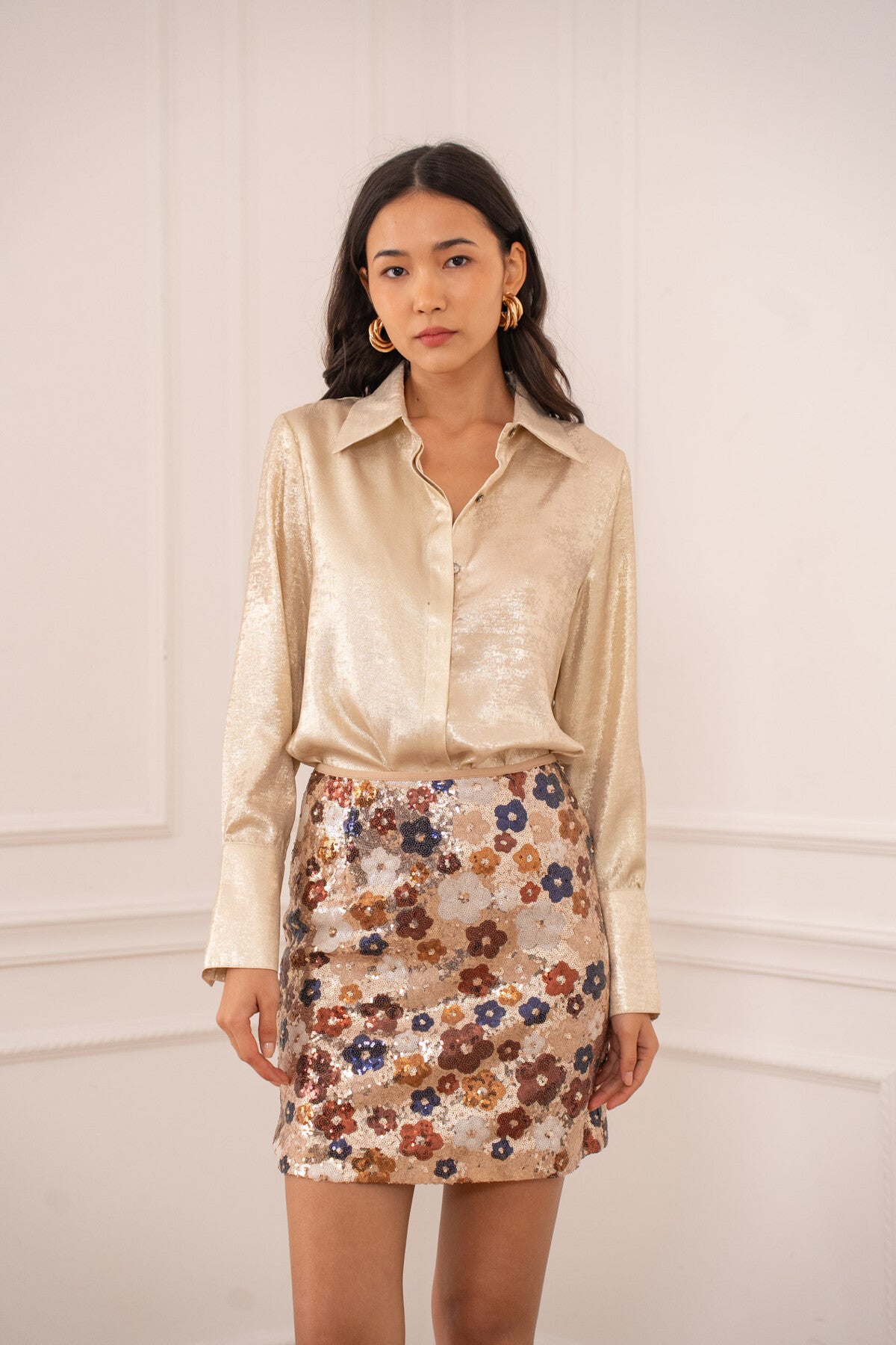 Paillettenrok Floral Sparkle