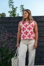 Flower Print Top Pink