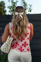 Flower Print Top Pink