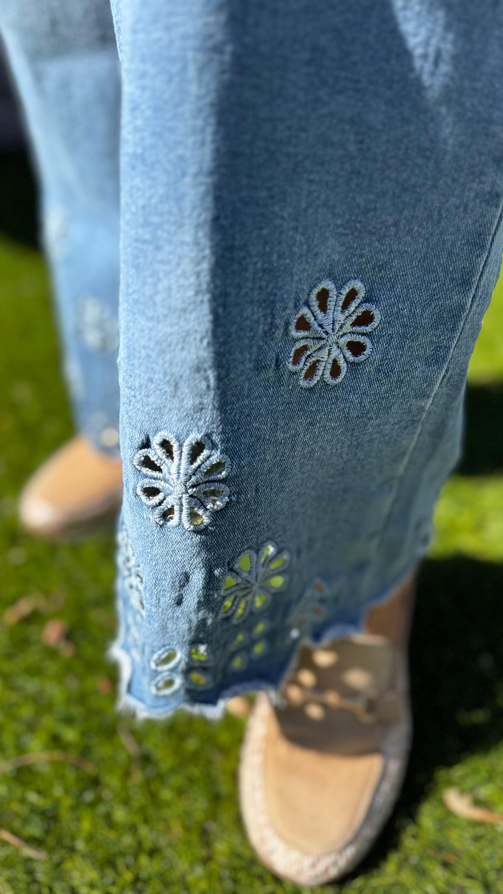 Wide leg jeans floral