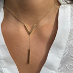 Necklace Golden V-Shape