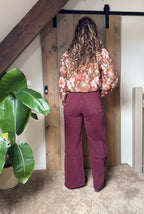Bordeaux Wide Leg Jeans