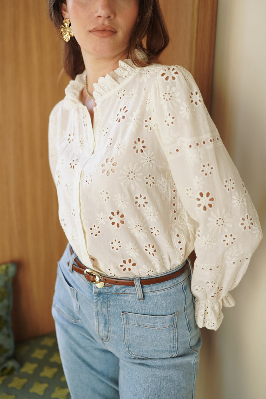 Ivory bloom blouse