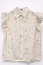 Ivory ruffle blouse