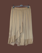 Satijnen rok met ruches