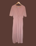 Plissé jurk maxi met korte mouwen