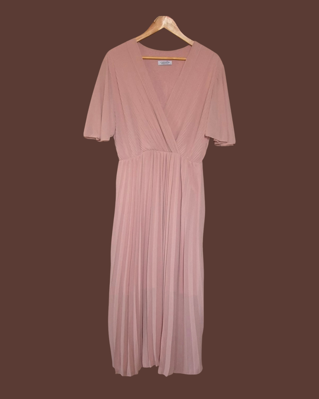 Plissé jurk maxi met korte mouwen