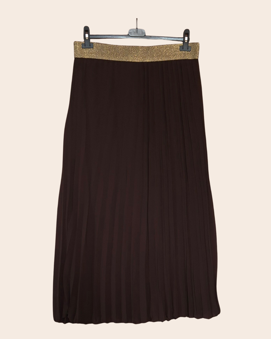 Plissé rok met gouden tailleband