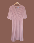 Plissé jurk met korte mouwen