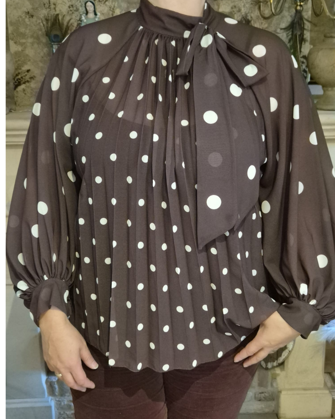 Elegante polkadot blouse