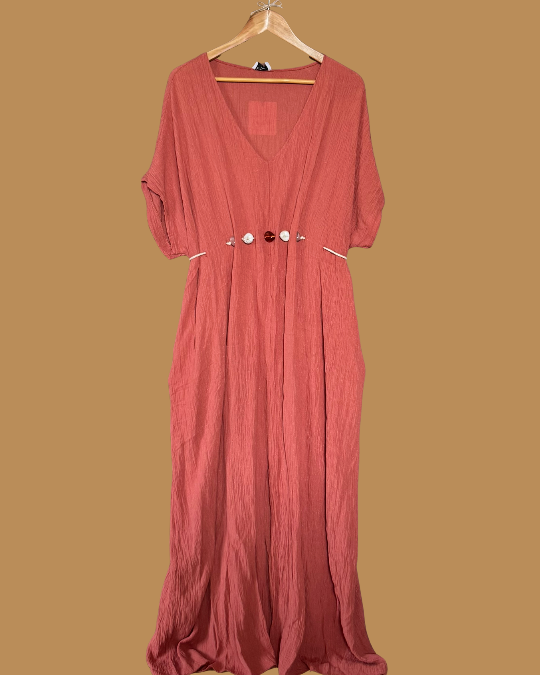 Boho Maxi Dress Coral Red