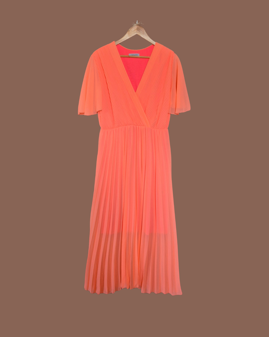 Plissé jurk maxi met korte mouwen