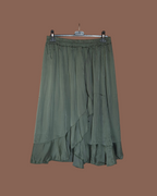 Satijnen rok met ruches