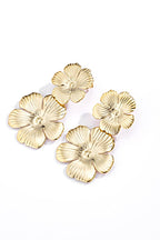 Earrings Golden Double Blossom