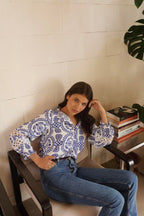 Blue Bloom blouse