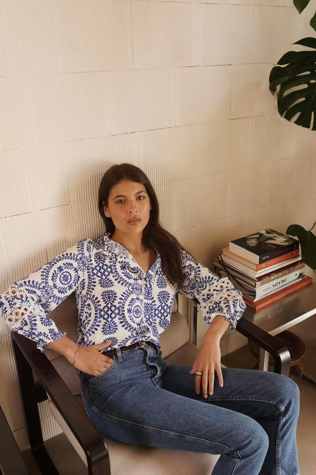 Blue Bloom blouse