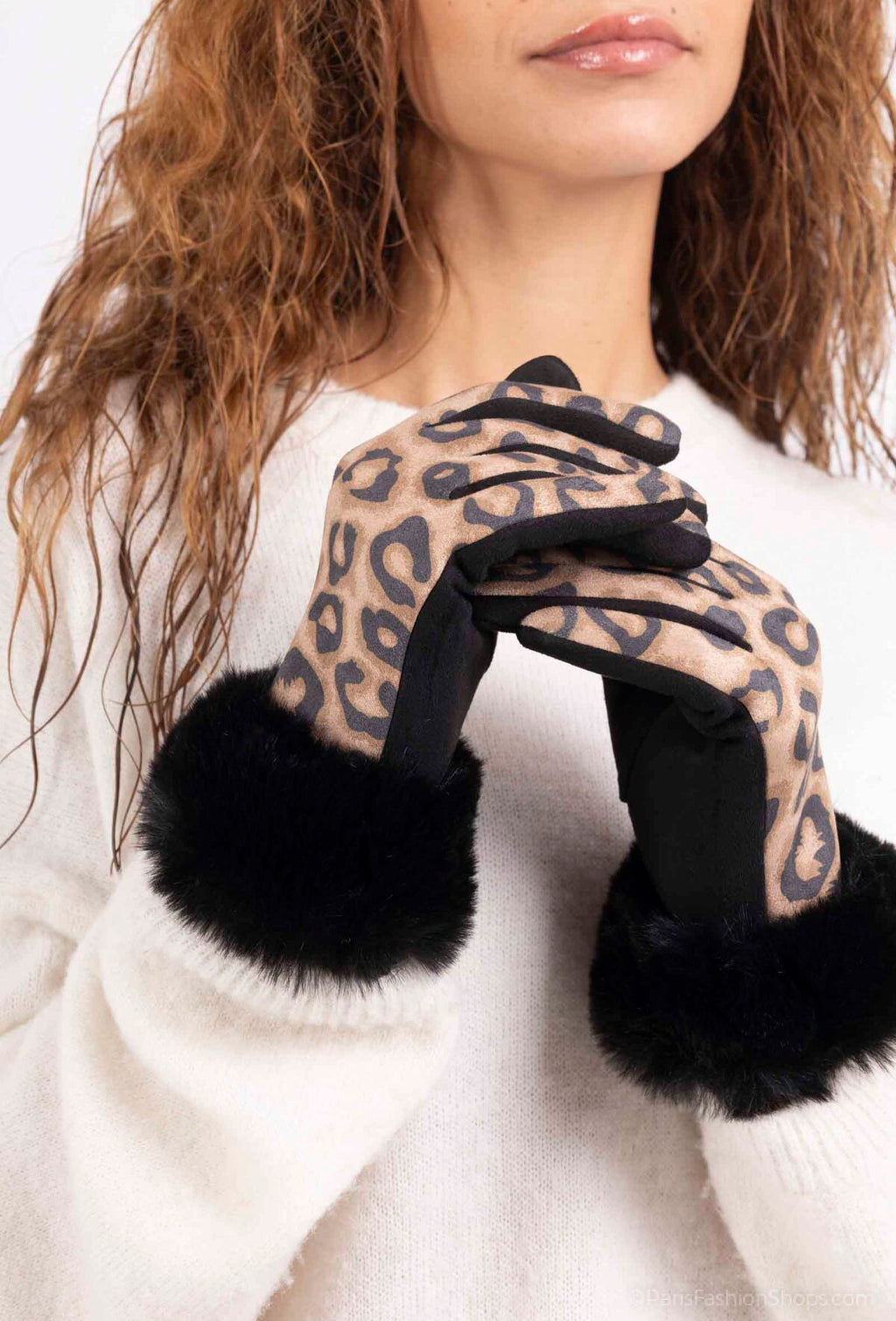 Luxe Leopard Faux Fur Gloves