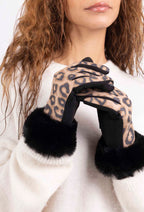 Luxe Leopard Faux Fur Gloves