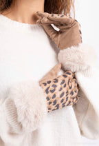 Luxe Leopard Faux Fur Gloves