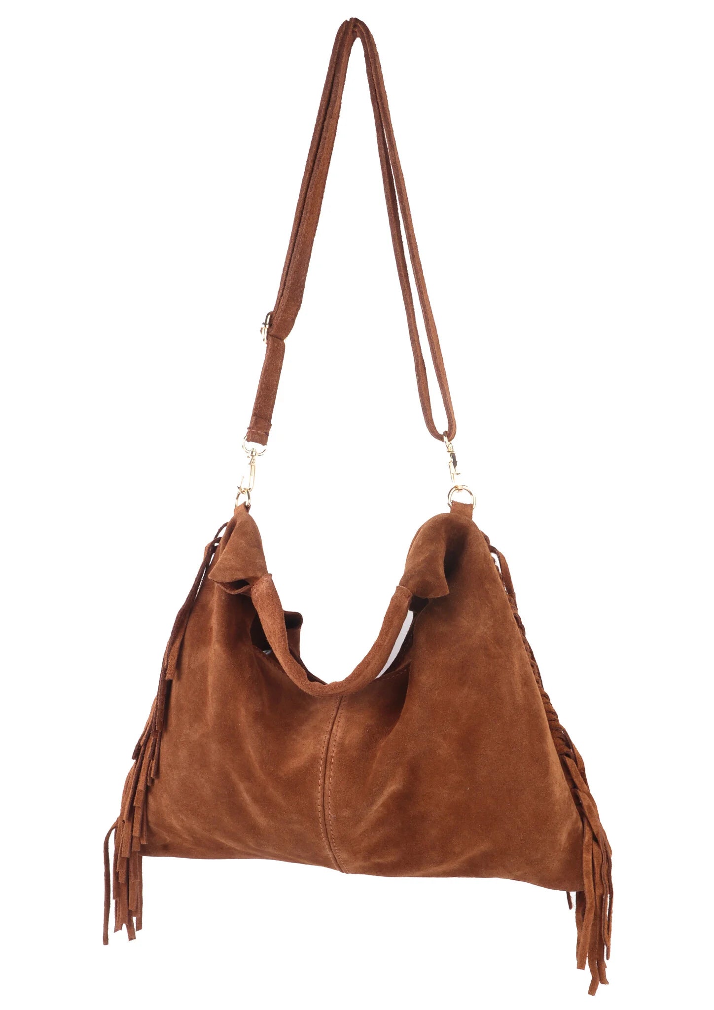Suede Boho Fringe Bag