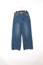 Wide leg jeans floral