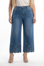 Wide leg jeans floral
